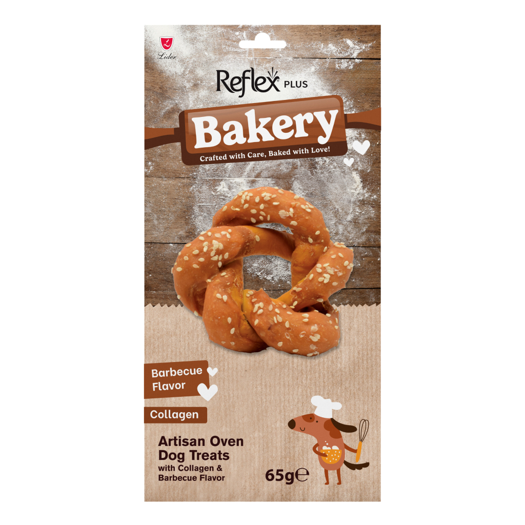 Reflex Plus Bakery Barbekü Aromalı Düğümlü Pretzel Köpek Ödül Maması 65gr