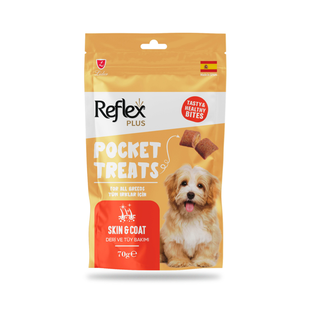 Reflex Pocket Treats Deri ve Tüy Bakımı Destekleyici Köpek Ödül Maması 70gr