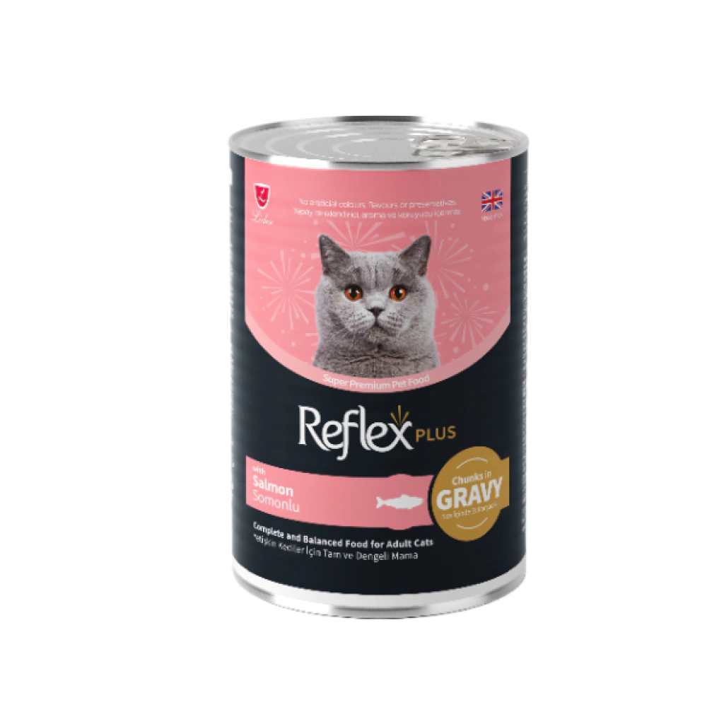 Reflex Plus Sos İçinde Parça Etli Somonlu Yetişkin Kedi Konservesi 400gr