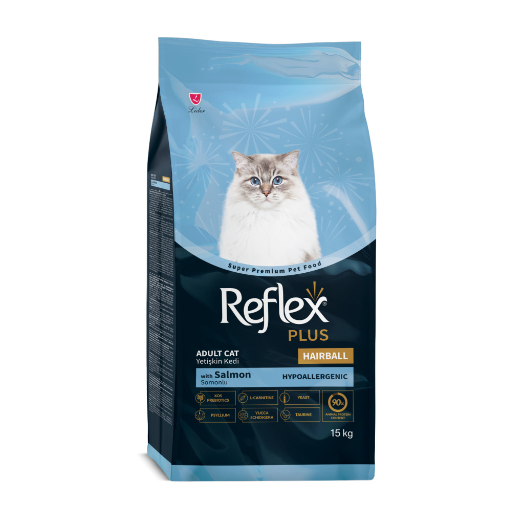 Reflex Plus Hairball&Indoor Somonlu Yetişkin Kedi Maması 15kg