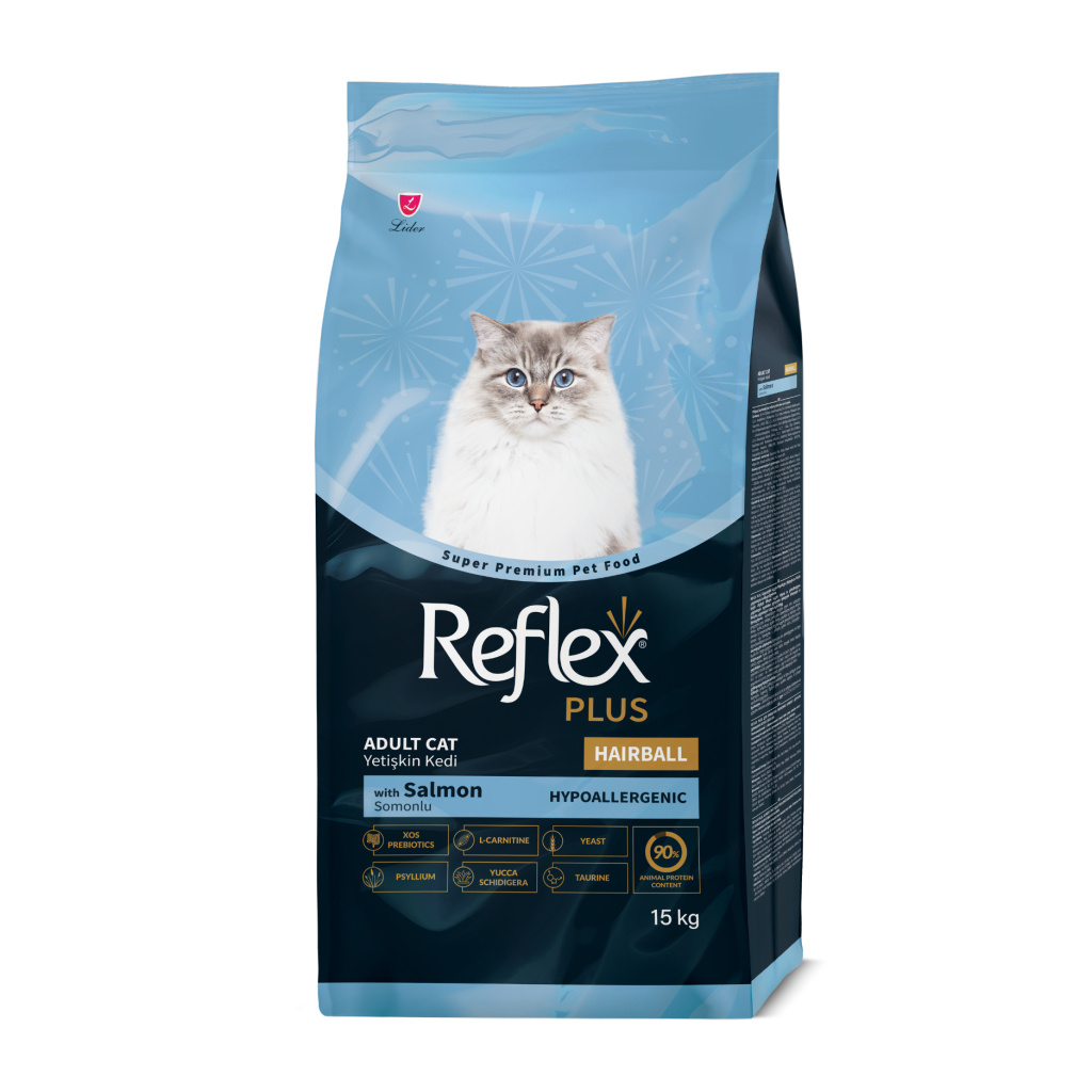 Reflex Plus Hairball&Indoor Somonlu Yetişkin Kedi Maması 15kg