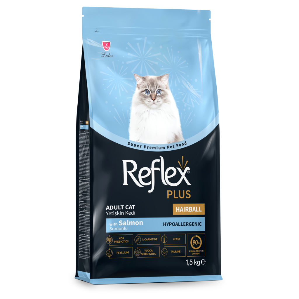 Reflex Plus Hipoalerjenik Hairball Somonlu Yetişkin Kedi Maması 1,5kg