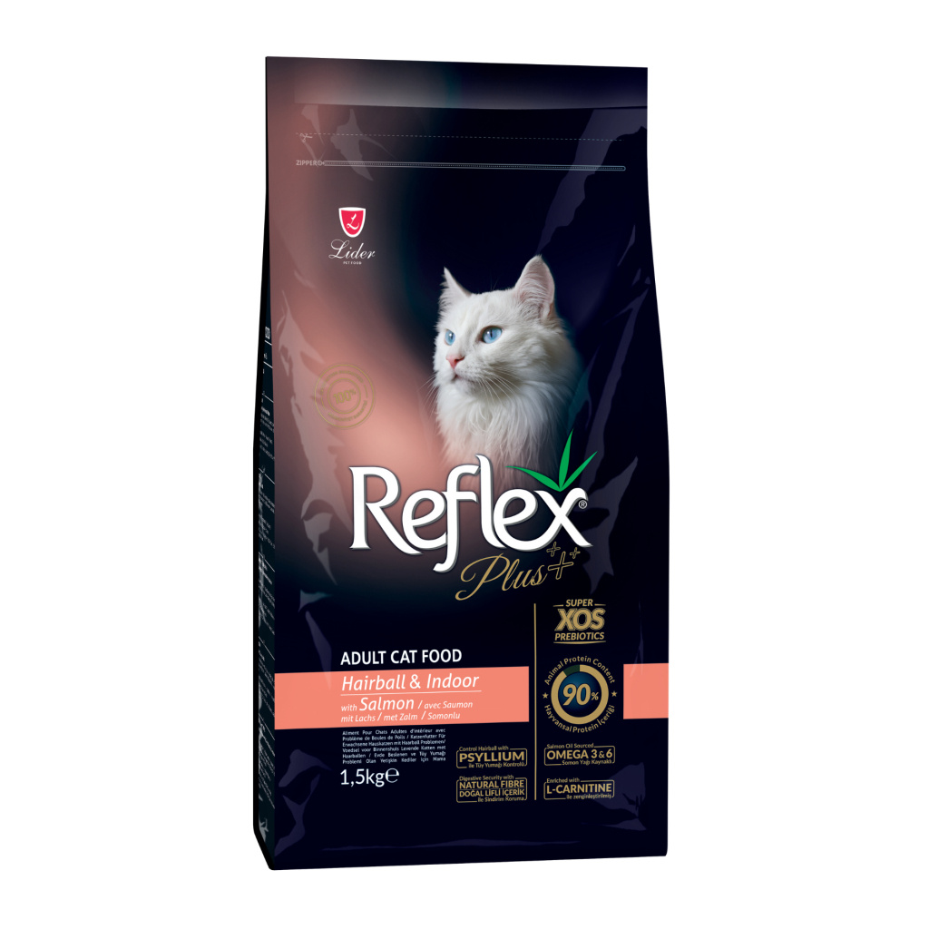 Reflex Plus Hairball&Indoor Somonlu Yetişkin Kedi Maması 1,5kg