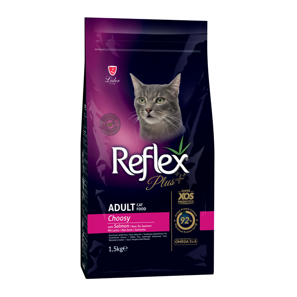 Reflex Plus Choosy Seçici Kediler için Somonlu Yetişkin Kedi Maması 1,5kg