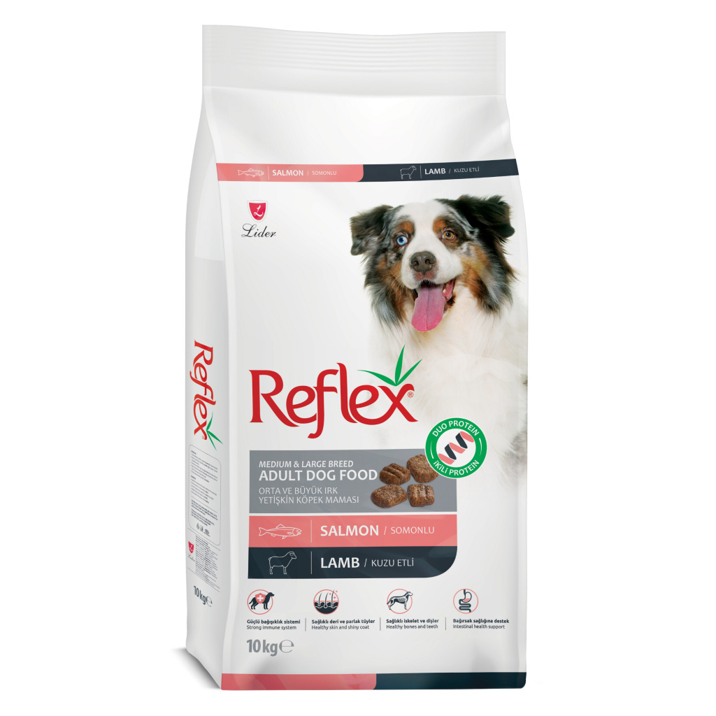 Reflex Duo Orta ve Büyük Irk Somonlu ve Kuzu Etli Yetişkin Köpek Maması 10kg