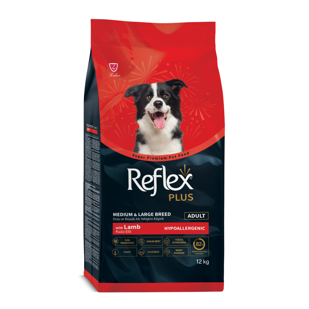 Reflex Plus Orta ve Büyük Irk Kuzu Etli Yetişkin Köpek Maması 12kg