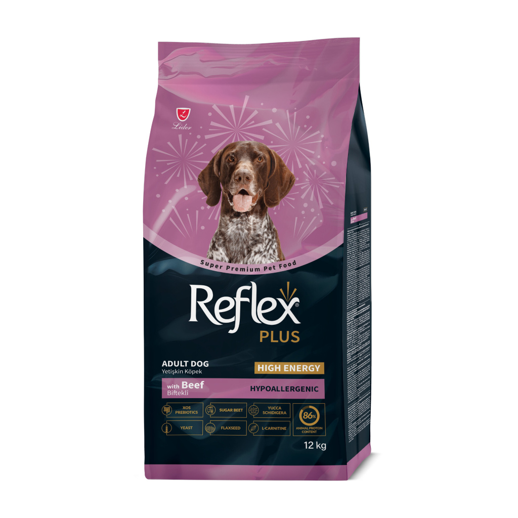 Reflex Plus High Energy Hipoalerjenik Dana Etli Yetişkin Köpek Maması 12kg