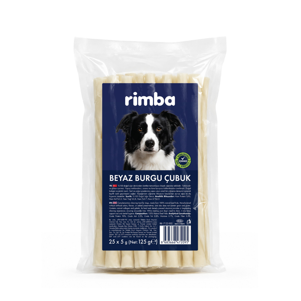Rimba Naturel Beyaz Burgu Çubuk 125gr (25'li)