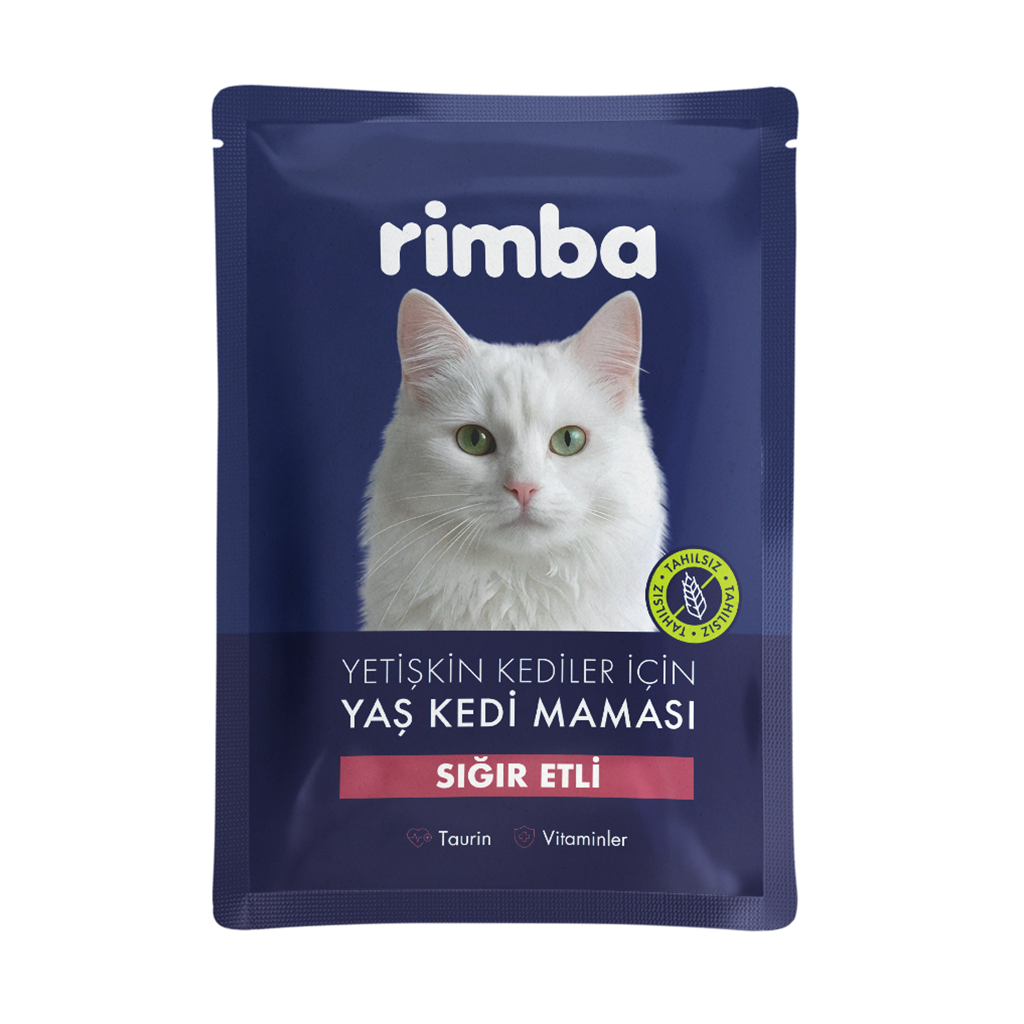 Rimba Jöle İçinde Parça Sığır Etli Kedi Konservesi 85gr (6 Adet)