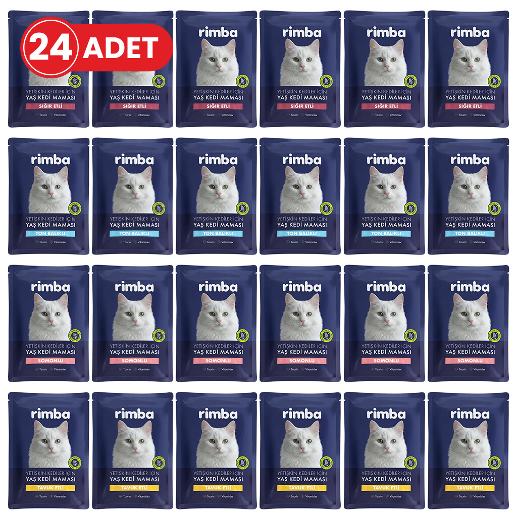 Rimba Jöle İçinde Karışık Çeşitli Kedi Konservesi 85gr (24 Adet)