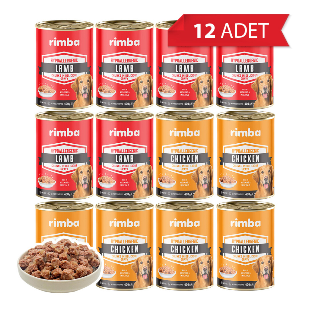 Rimba Sos İçinde Karışık Çeşitli Köpek Konservesi 400gr (12 Adet)