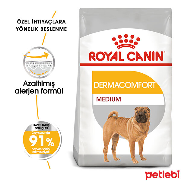 Royal Canin Medium Dermacomfort Deri ve Tüy Sağlığı için Orta Irk Yetişkin Köpek Maması 12kg