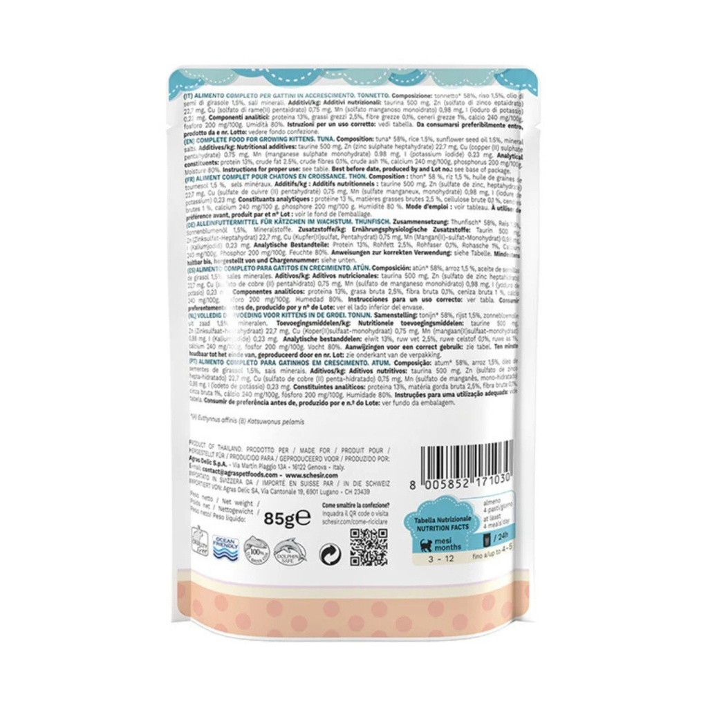 Schesir Jöle İçinde Ton Balıklı Yavru Kedi Konservesi 85gr