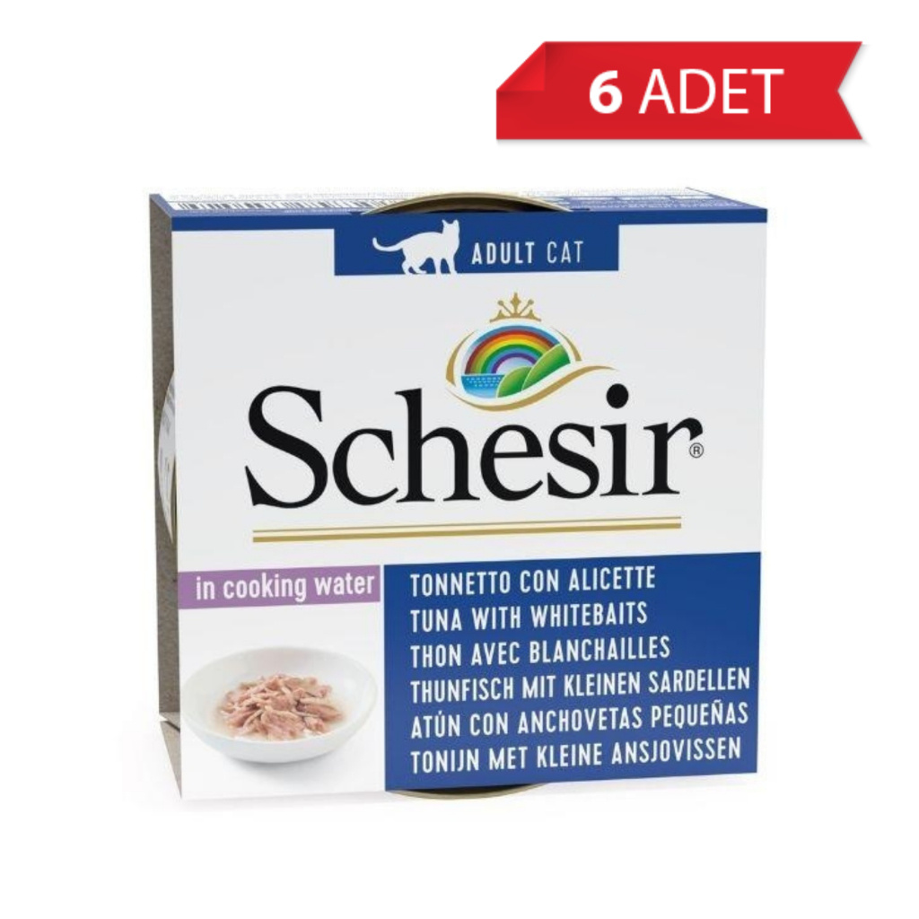 Schesir Suda Pişirilmiş Ringa ve Ton Balıklı Kedi Konservesi 85gr (6 Adet)