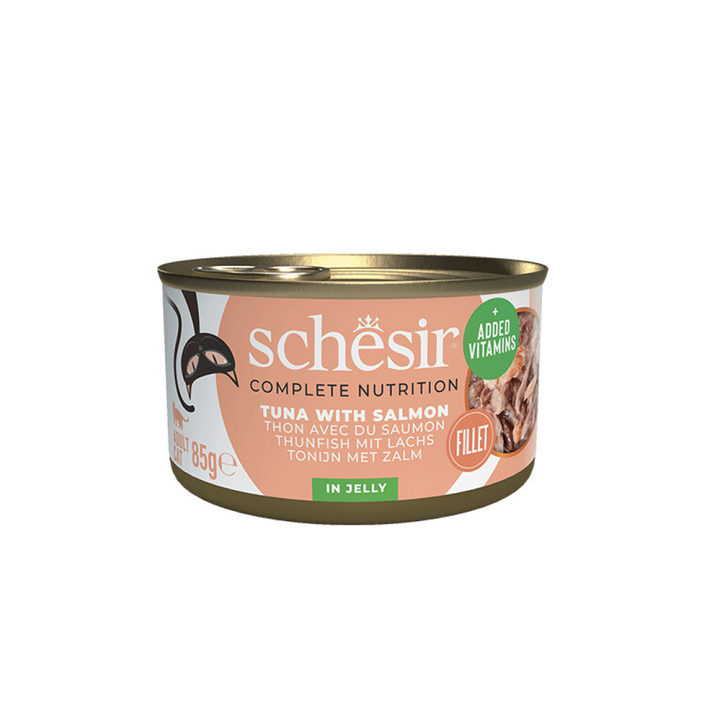 Schesir Jöle İçinde Ton Balığı ve Somonlu Yetişkin Kedi Konservesi 85gr