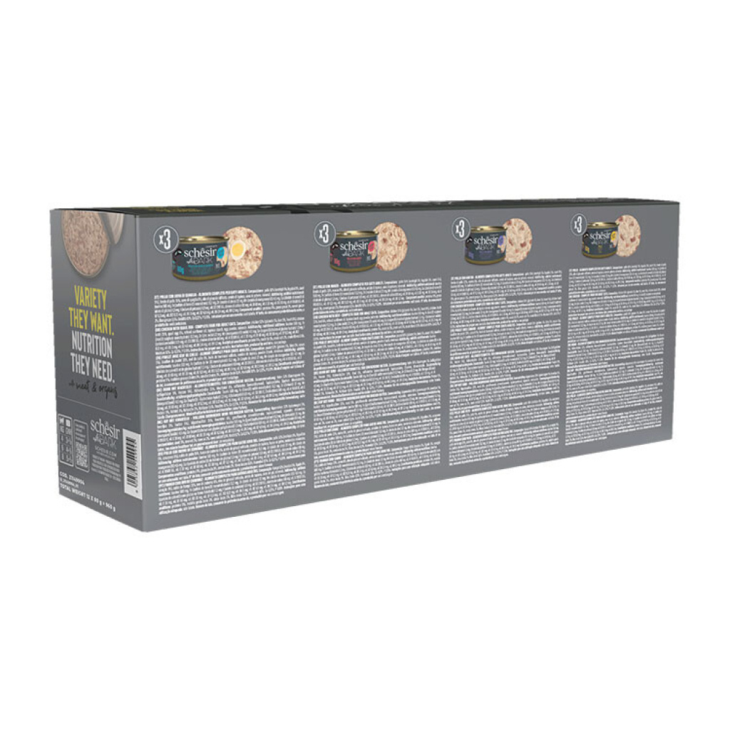Schesir After Dark Pate Karışık Çeşitli Ezme Yetişkin Kedi Konservesi 12x80gr