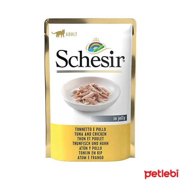 Schesir Jöle İçinde Ton Balıklı ve Tavuklu Yetişkin Kedi Konservesi 85gr