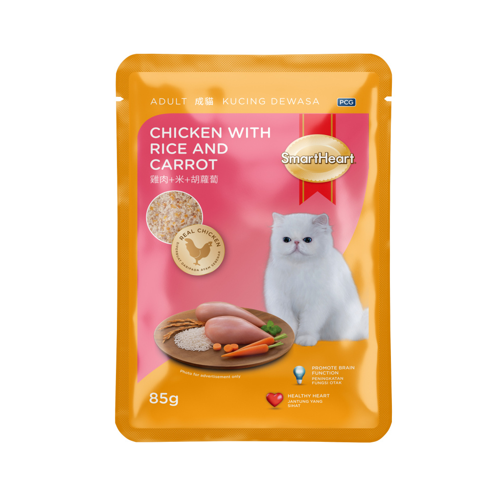 SmartHeart Tavuk Pirinç ve Havuçlu Yetişkin Kedi Konservesi 85gr