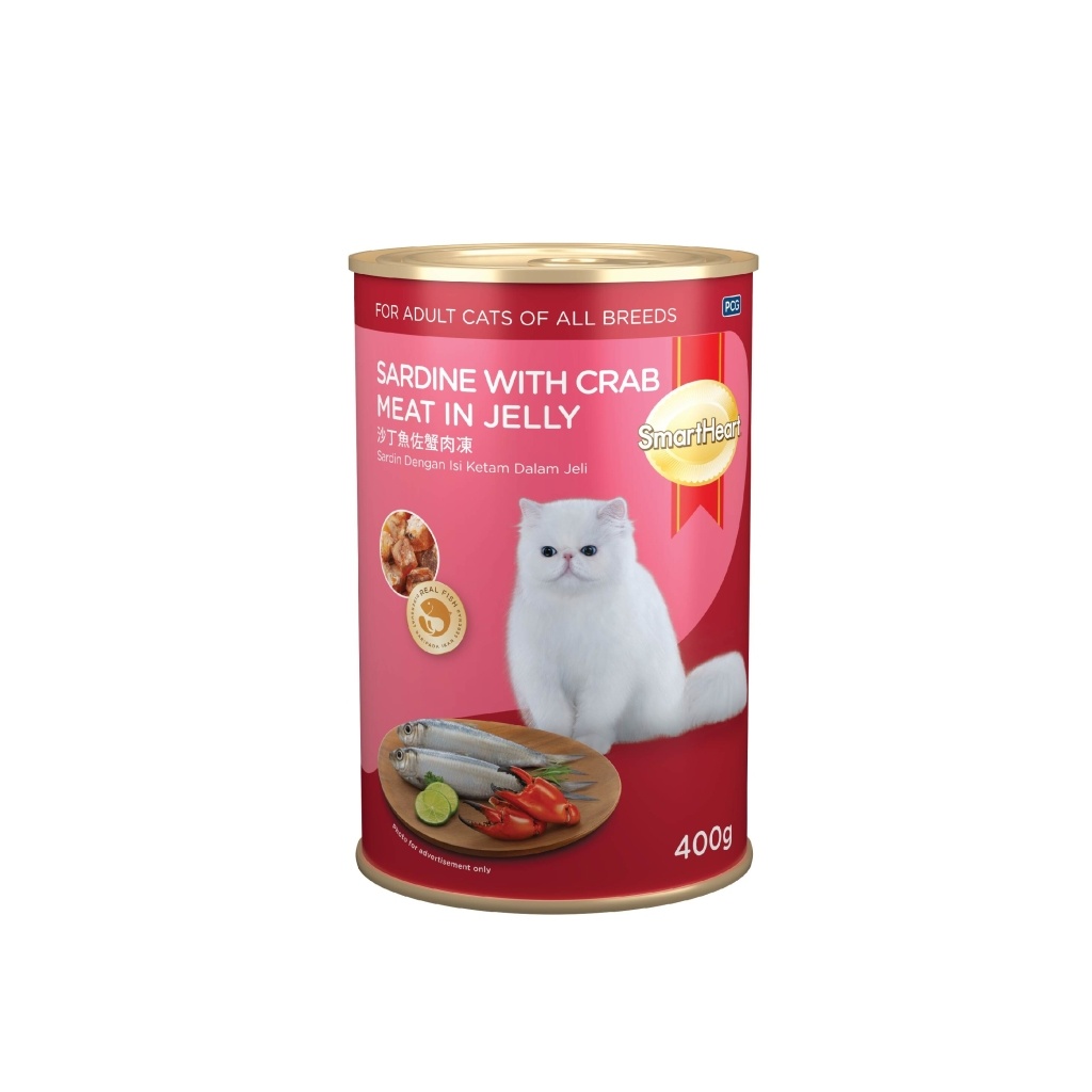 SmartHeart Jöle İçinde Yengeç ve Sardalyalı Yetişkin Kedi Konservesi 400gr