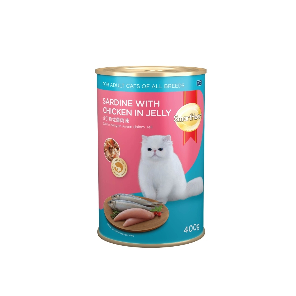 SmartHeart Jöle İçinde Tavuklu ve Sardalyalı Yetişkin Kedi Konservesi 400gr