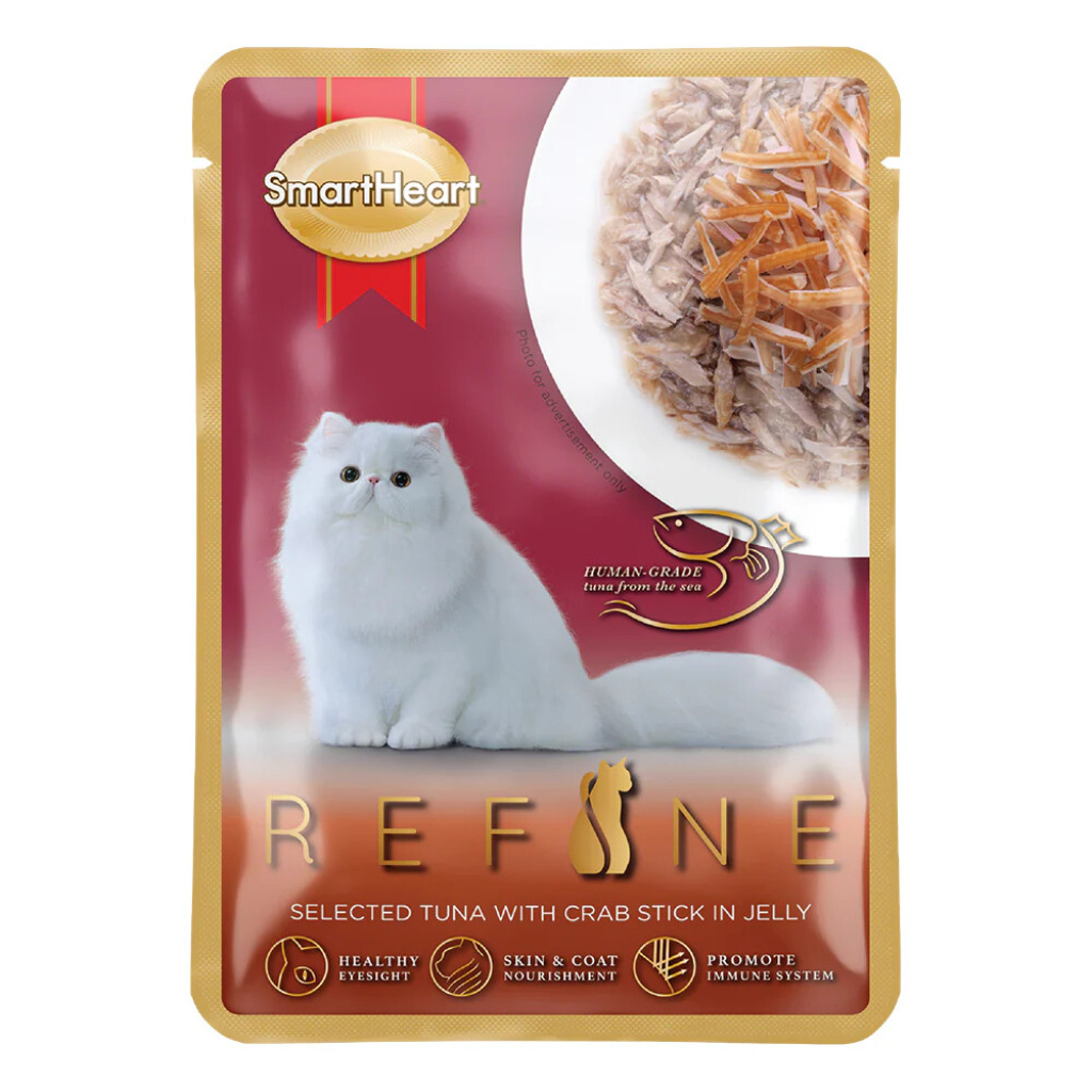 SmartHeart Refine Jöle İçinde Ton Balıklı ve Yengeçli Yetişkin Kedi Konservesi 70gr