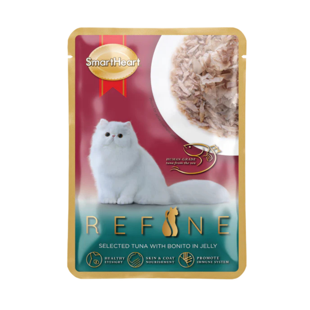 SmartHeart Refine Jöle İçinde Ton Balıklı ve Palamutlu Yetişkin Kedi Konservesi 70gr