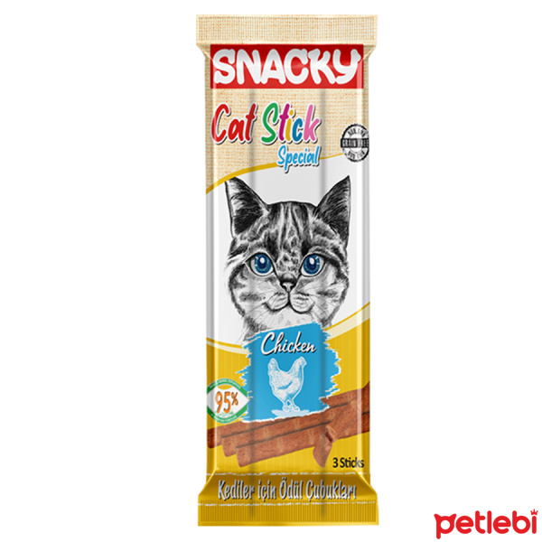 Snacky Cat Stick Special Tavuklu Tahılsız Kedi Ödül Çubuğu 15gr (3'lü)