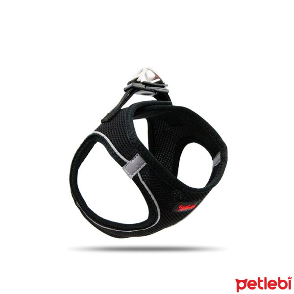 Tailpetz Air-Mesh Küçük Irk Köpek Göğüs Tasması 24-28cm (Siyah) [3XS]