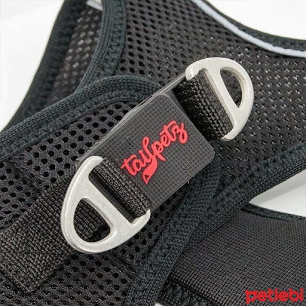 Tailpetz Air-Mesh Küçük Irk Köpek Göğüs Tasması 24-28cm (Siyah) [3XS]