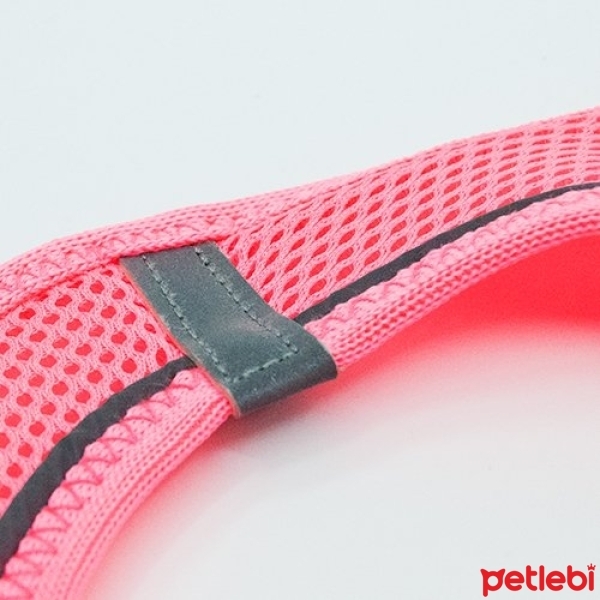 Tailpetz Air-Mesh Küçük Irk Köpek Göğüs Tasması 36-44cm (Neon Pembe) [S]