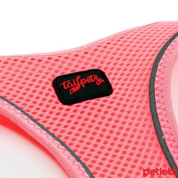 Tailpetz Air-Mesh Küçük Irk Köpek Göğüs Tasması 24-28cm (Neon Pembe) [3XS]