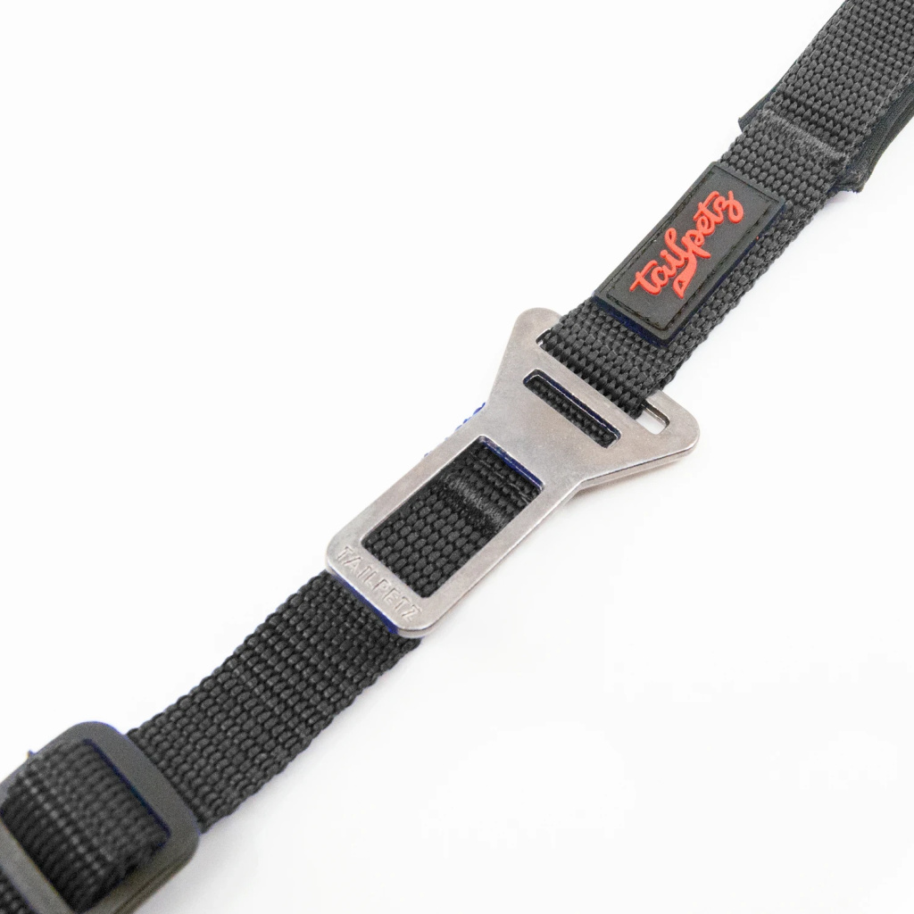 Tailpetz Emniyet Kemeri Bağlantılı Kedi ve Köpek Gezdirme Kayışı (Siyah) [M]
