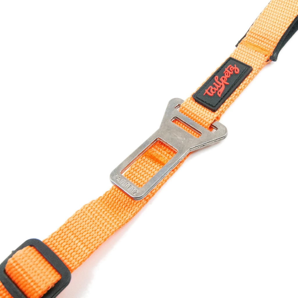 Tailpetz Emniyet Kemeri Bağlantılı Kedi ve Köpek Gezdirme Kayışı (Turuncu) [S]