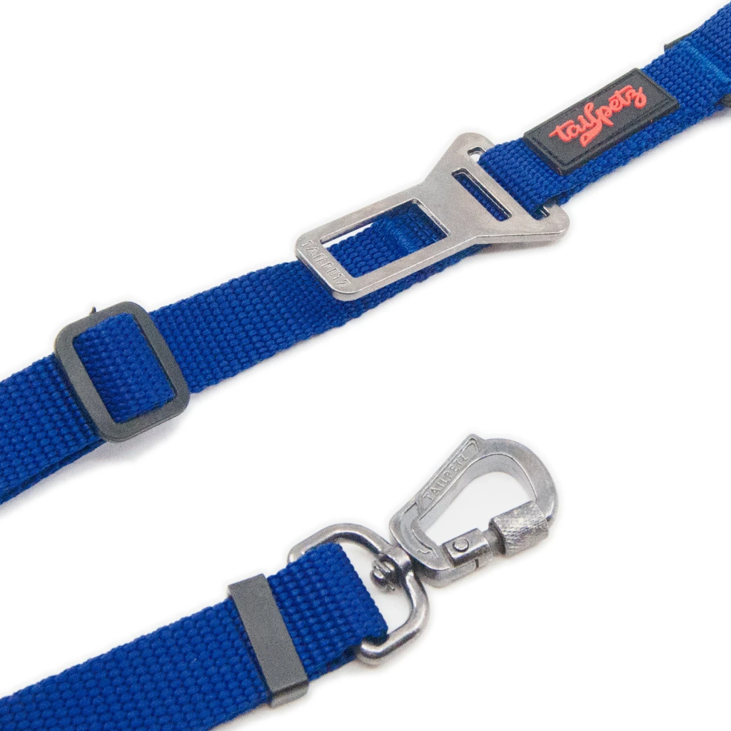 Tailpetz Emniyet Kemeri Bağlantılı Kedi ve Köpek Gezdirme Kayışı (Lacivert) [S]