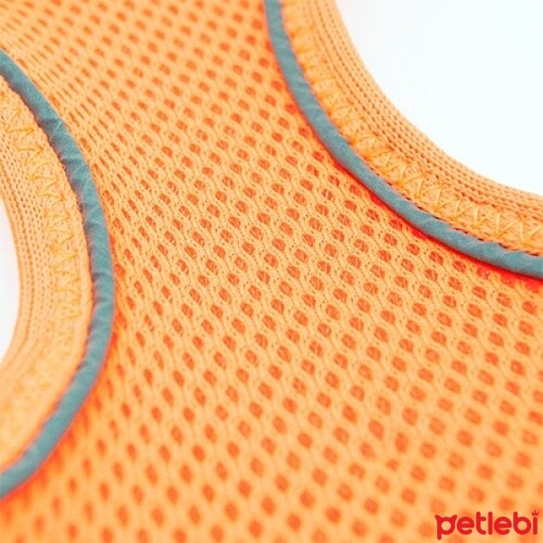 Tailpetz Air-Mesh Küçük Irk Köpek Göğüs Tasması 32-36cm (Neon Turuncu) [XS]