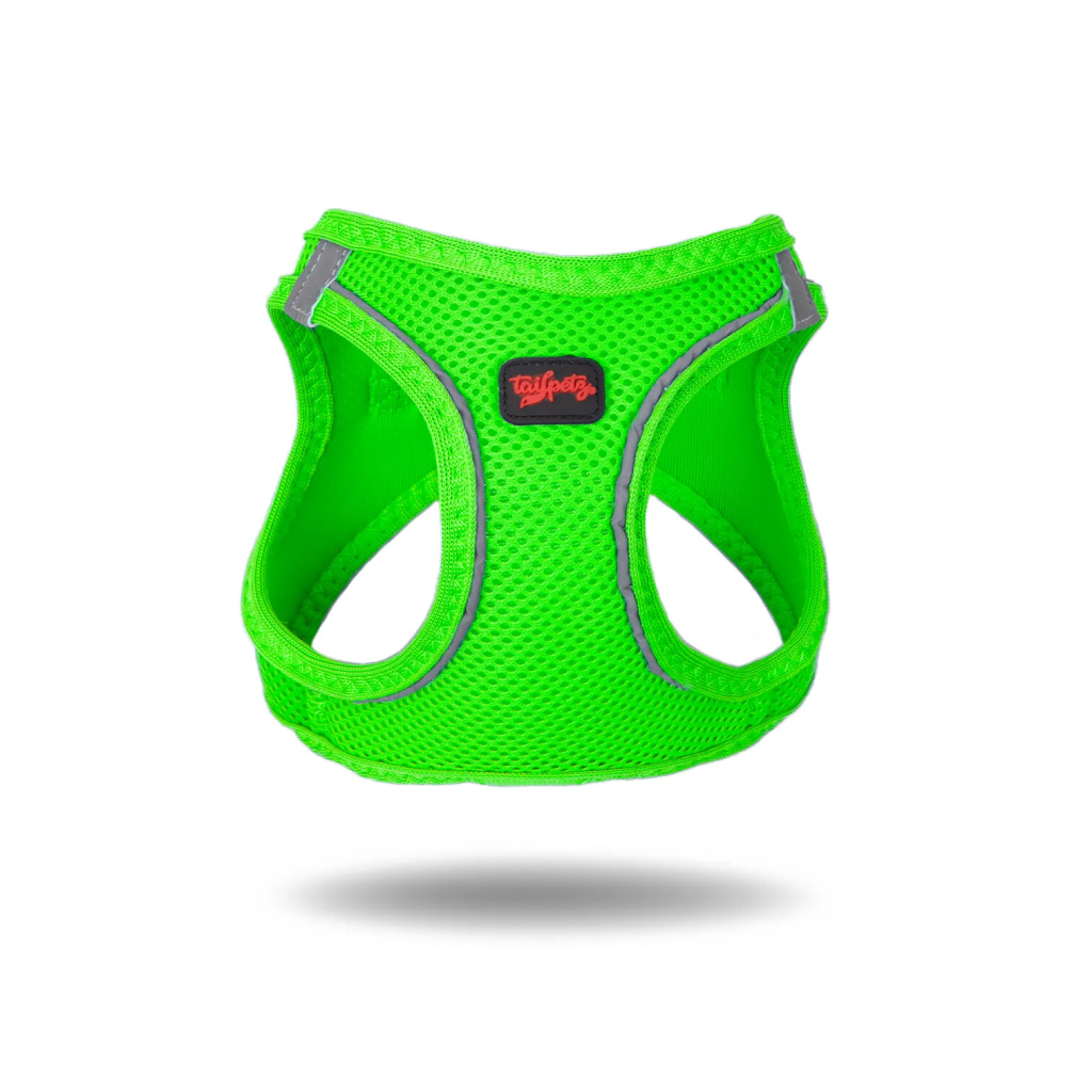 Tailpetz Air-Mesh Küçük Irk Köpek Göğüs Tasması 36-44cm [S] (Neon Yeşil)