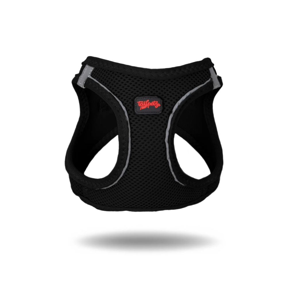 Tailpetz Air-Mesh Küçük Irk Köpek Göğüs Tasması 48-54cm (Siyah) [L]