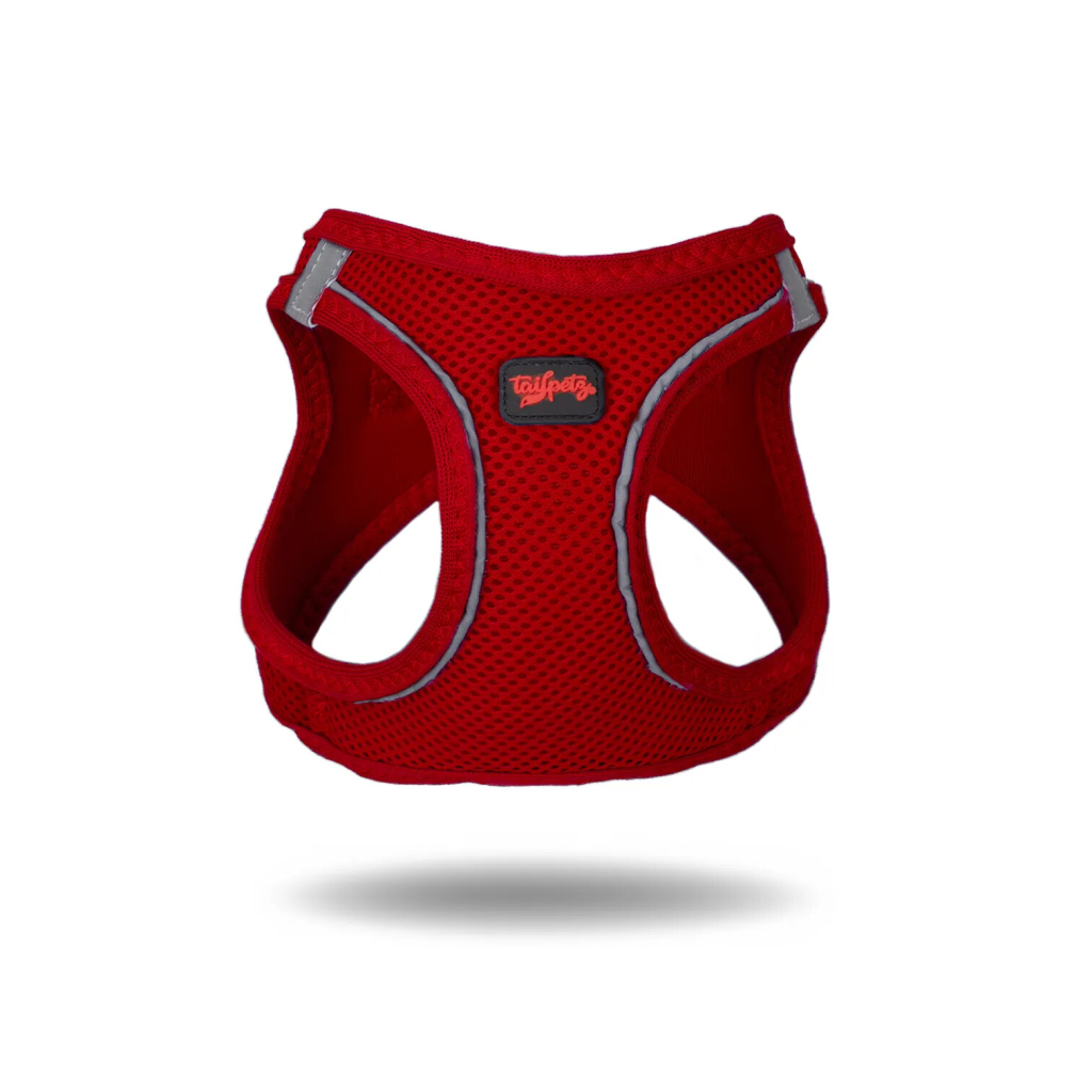 Tailpetz Air-Mesh Küçük Irk Köpek Göğüs Tasması 48-54cm (Kırmızı) [L]