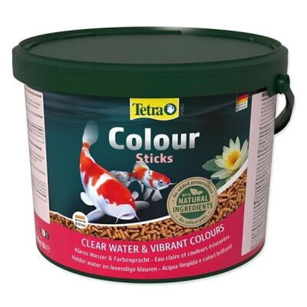 Tetra Pond Colour Sticks Renk Destekleyici Havuz Balıkları için Akvaryum Çubuk Yemi 10L 1,9kg