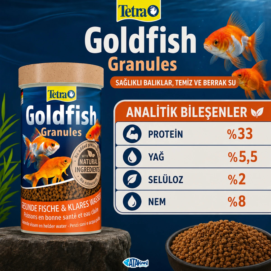 Tetra Goldfish Akvaryum Japon Balığı Granül Yemi 250ml 80gr
