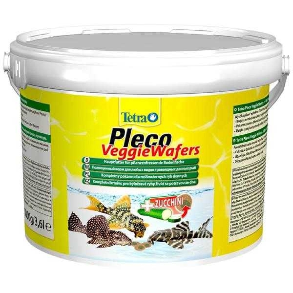 Tetra Pleco Veggie Wafers Kabaklı Otçul Akvaryum Dip Balığı Tablet Yemi 3600ml 1800gr