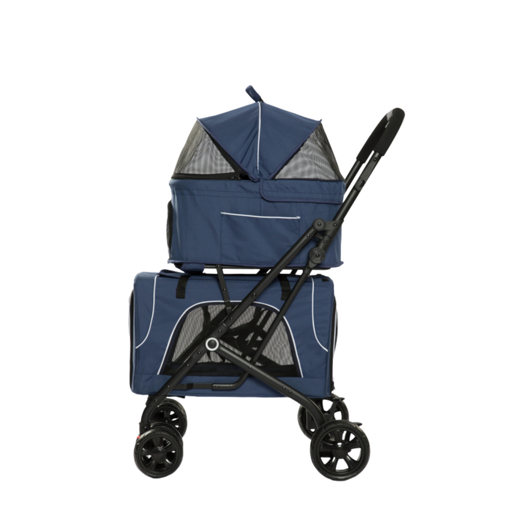 Tommy Çift Katlı Kedi ve Köpek Taşıma Arabası 66x50x98cm (Mavi)