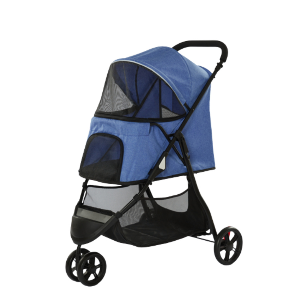 Tommy Kedi ve Köpek Taşıma Arabası 74,5x52x2x98cm (Lacivert)