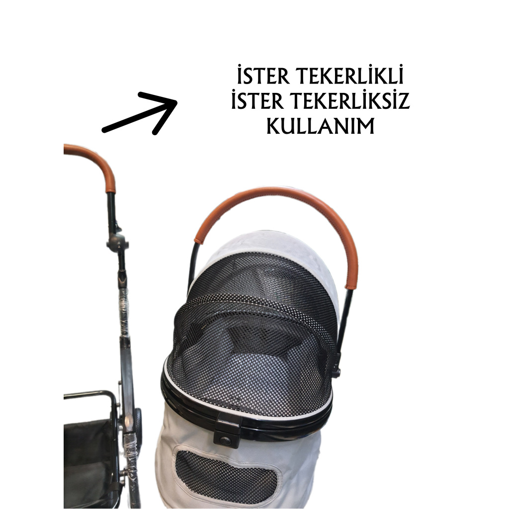 Tommy Kedi ve Köpek Taşıma Arabası 76,5x48x99cm (Gri)