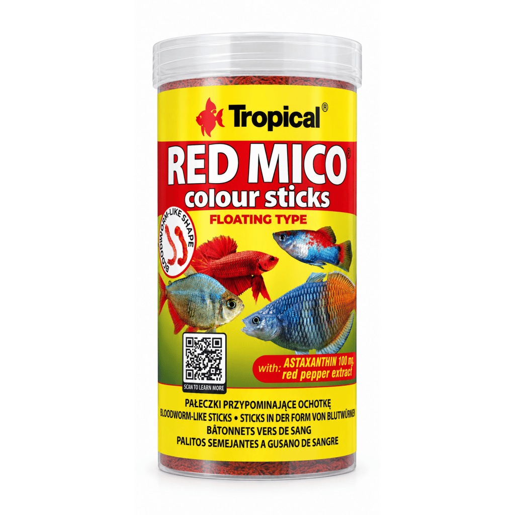 Tropical Red Mico Colour Sticks Süs Balıkları İçin Çubuk Balık Yemi 100ml 32gr