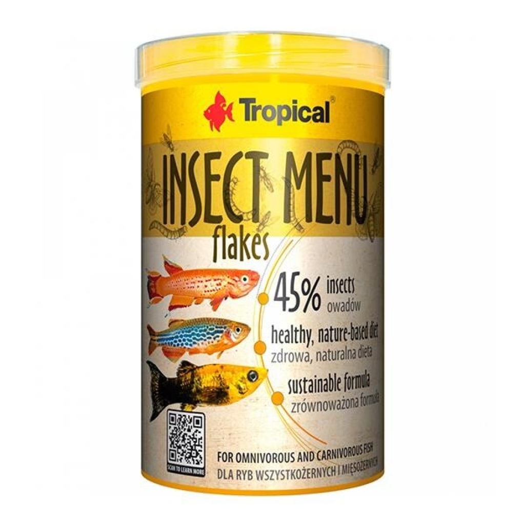 Tropical Insect Menu Flakes Tropikal Balıklar İçin Pul Balık Yemi 50gr 250ml