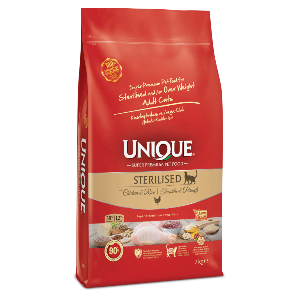 Unique Tavuklu Düşük Tahıllı Kısırlaştırılmış Kedi Maması 7kg
