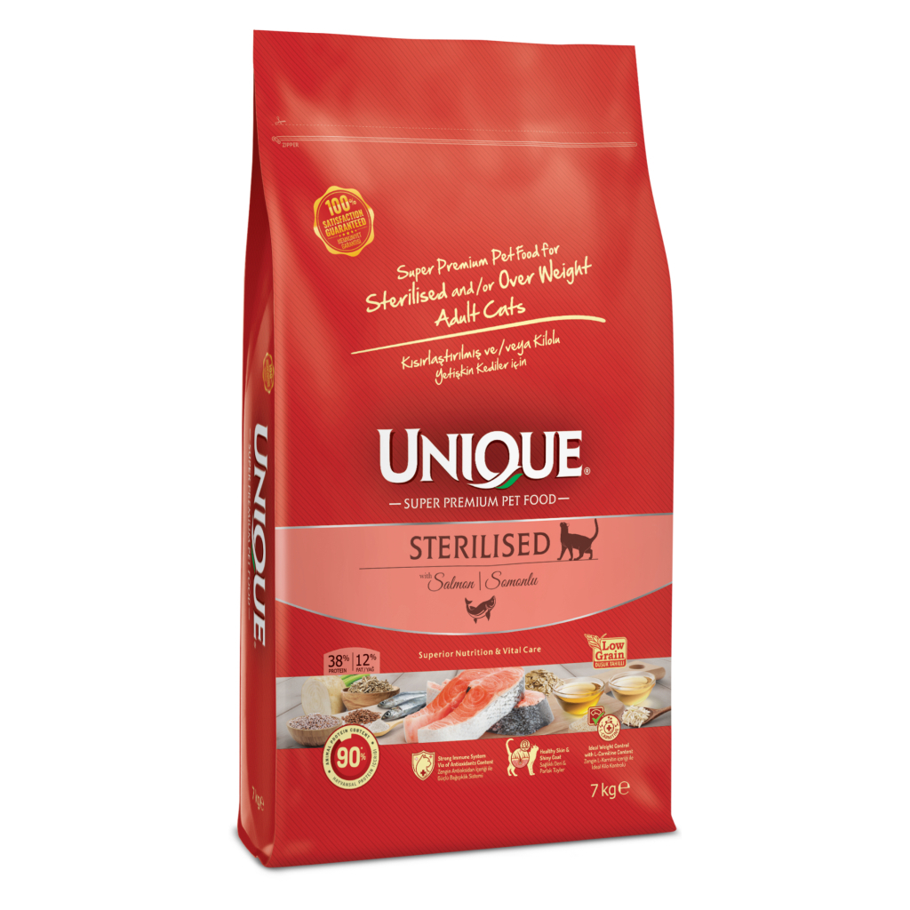 Unique Somonlu Düşük Tahıllı Kısırlaştırılmış Kedi Maması 7kg