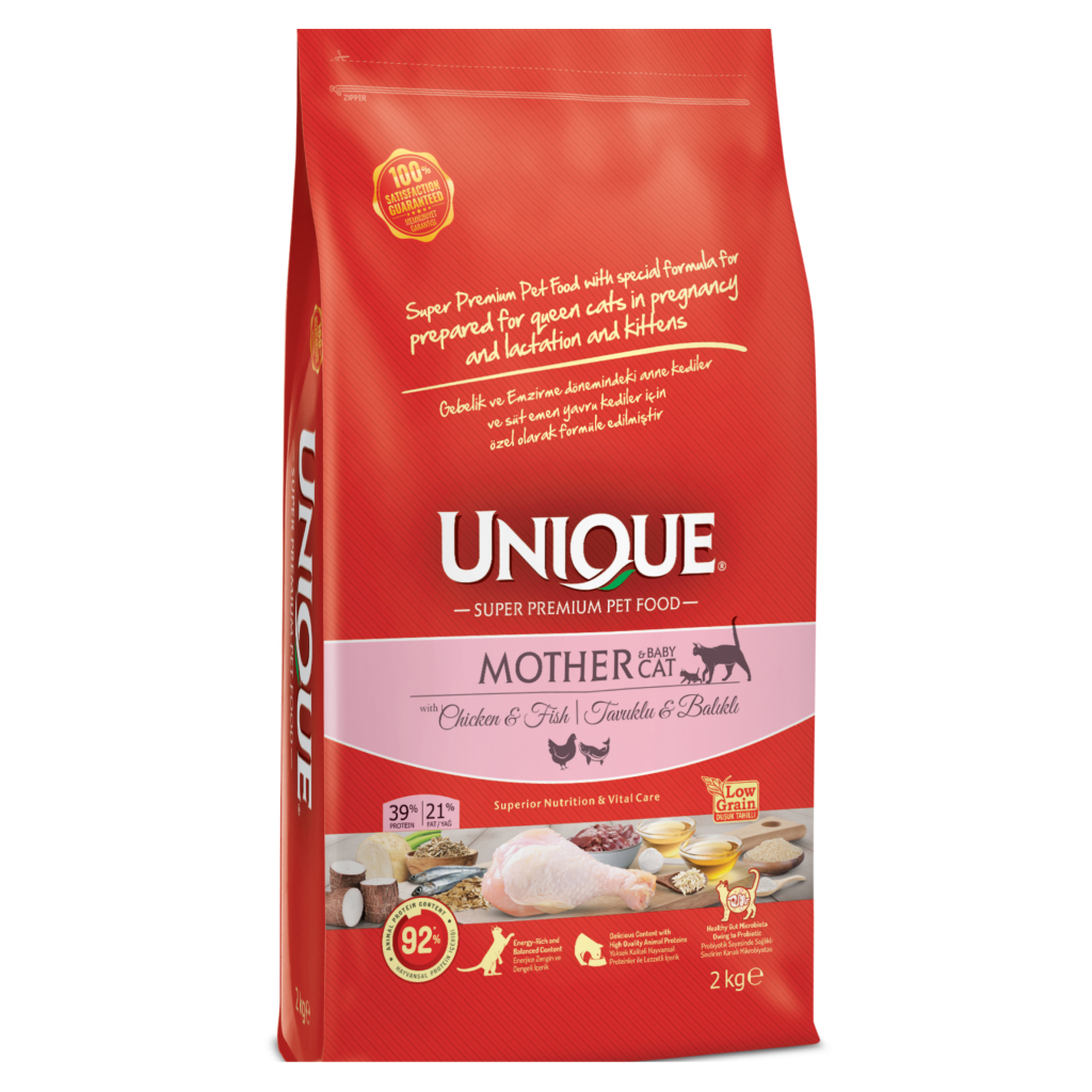 Unique Mother&Baby Anne ve Bebek Kediler İçin Tavuk ve Balıklı Kedi Maması 2kg