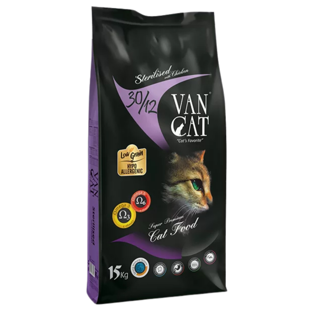 VanCat Tavuklu Kısırlaştırılmış Yetişkin Kedi Maması 15kg